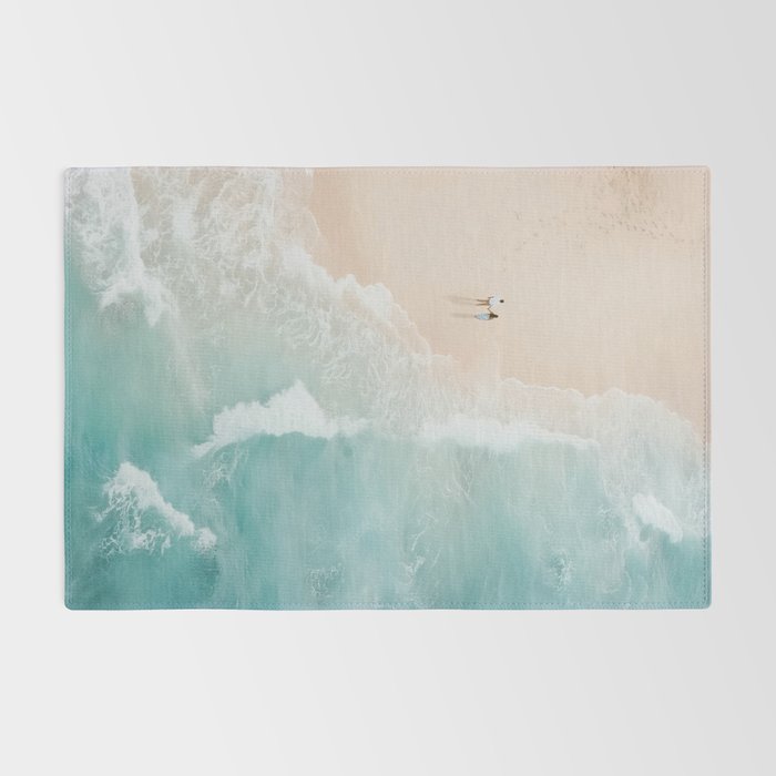 Couple on the Pastel Shore - Aerial Coastal Print Rug Gallery Image 2