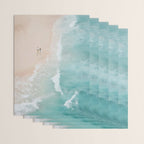 Couple on the Pastel Shore - Aerial Coastal Print Wrapping Paper Gallery Image 3