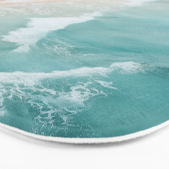 Couple on the Pastel Shore - Aerial Coastal Print Bath Mat Gallery Image 3