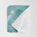 Couple on the Pastel Shore - Aerial Coastal Print Throw Blanket Gallery Image 3