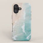 Couple on the Pastel Shore - Aerial Coastal Print iPhone Case Gallery Image 1