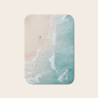 Couple on the Pastel Shore - Aerial Coastal Print Bath Mat Gallery Image 1