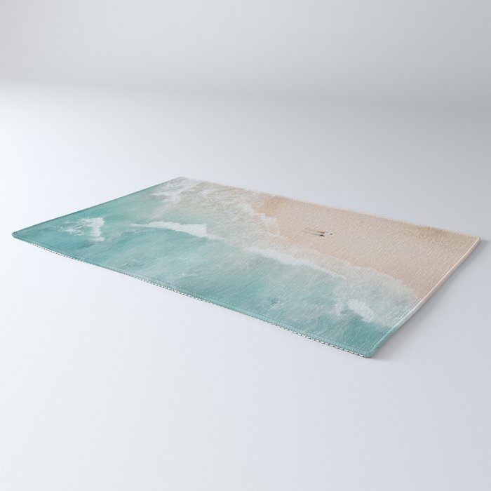Couple on the Pastel Shore - Aerial Coastal Print Rug Gallery Image 3