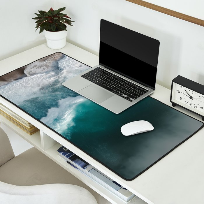 Aerial Ocean Waves - Coastal Photography Wall Art Desk Mat Gallery Image 2