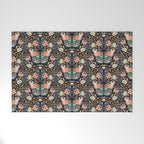 William Morris Inspired Butterfly Pattern - Midnight Garden Welcome Mat Gallery Image 1