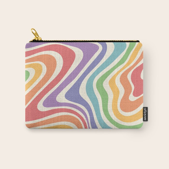 Colorful Rainbow Warp Swirl Lines I Carry All Pouch Gallery Image 1