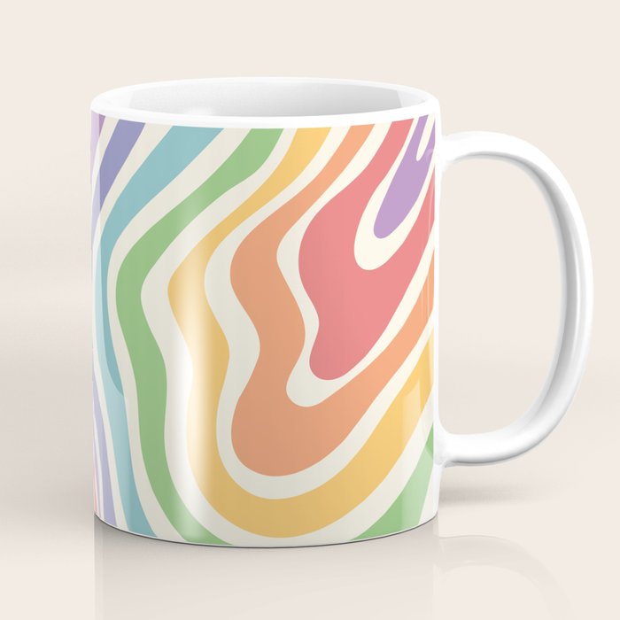 Colorful Rainbow Warp Swirl Lines I Coffee Mug Gallery Image 1