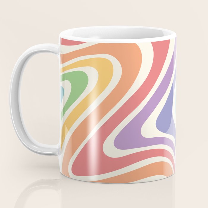 Colorful Rainbow Warp Swirl Lines I Coffee Mug Gallery Image 3