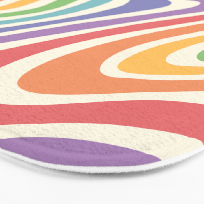 Colorful Rainbow Warp Swirl Lines I Bath Mat Gallery Image 3