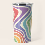 Colorful Rainbow Warp Swirl Lines I Travel Mug Gallery Image 1