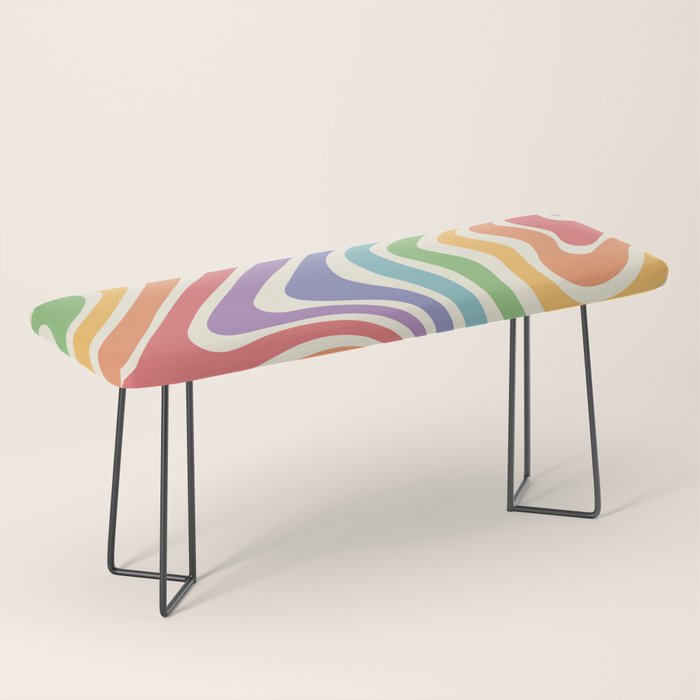 Colorful Rainbow Warp Swirl Lines I Bench Gallery Image 1