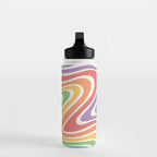 Colorful Rainbow Warp Swirl Lines I Water Bottle Gallery Image 3