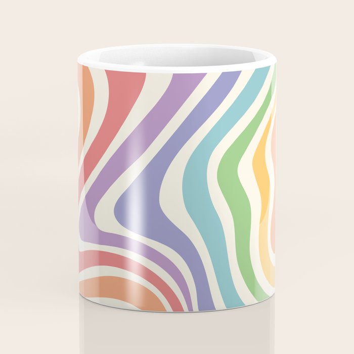 Colorful Rainbow Warp Swirl Lines I Coffee Mug Gallery Image 4