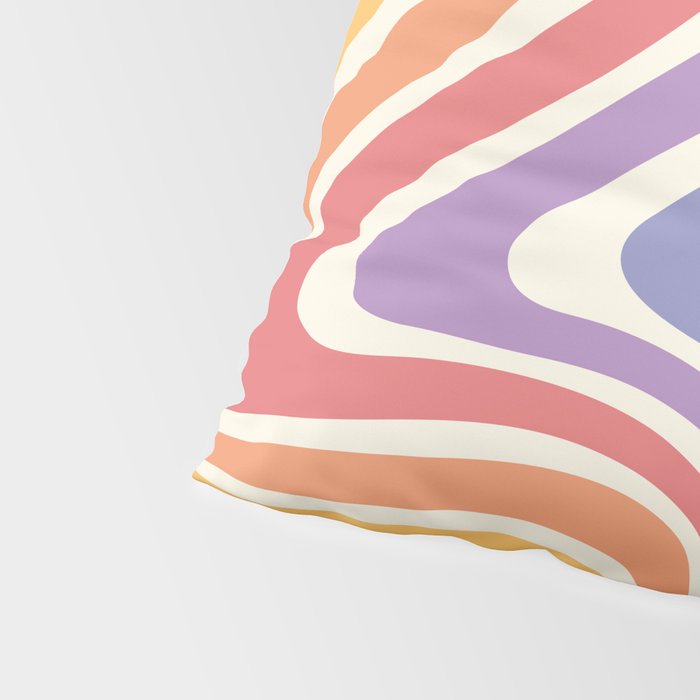Colorful Rainbow Warp Swirl Lines I Pillow Sham Gallery Image 4