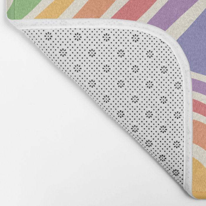 Colorful Rainbow Warp Swirl Lines I Bath Mat Gallery Image 2