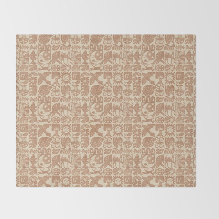 Nature Blocks - terracotta Throw Blanket Gallery Image 2