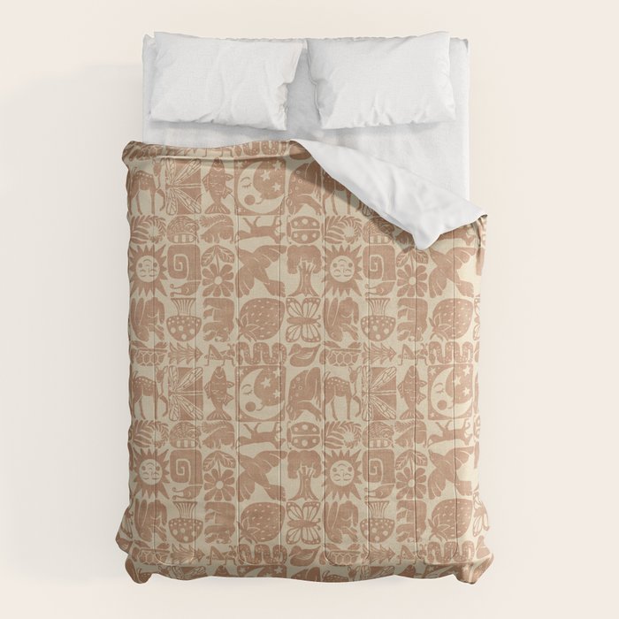 Nature Blocks - terracotta Comforter Gallery Image 6