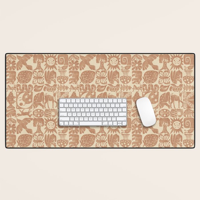 Nature Blocks - terracotta Desk Mat Gallery Image 1