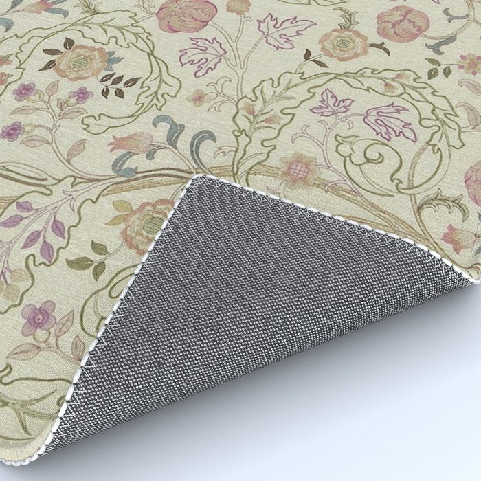 William Morris Mary Isobel Pink Rose Artichoke Vintage Floral Pattern Rug Gallery Image 4