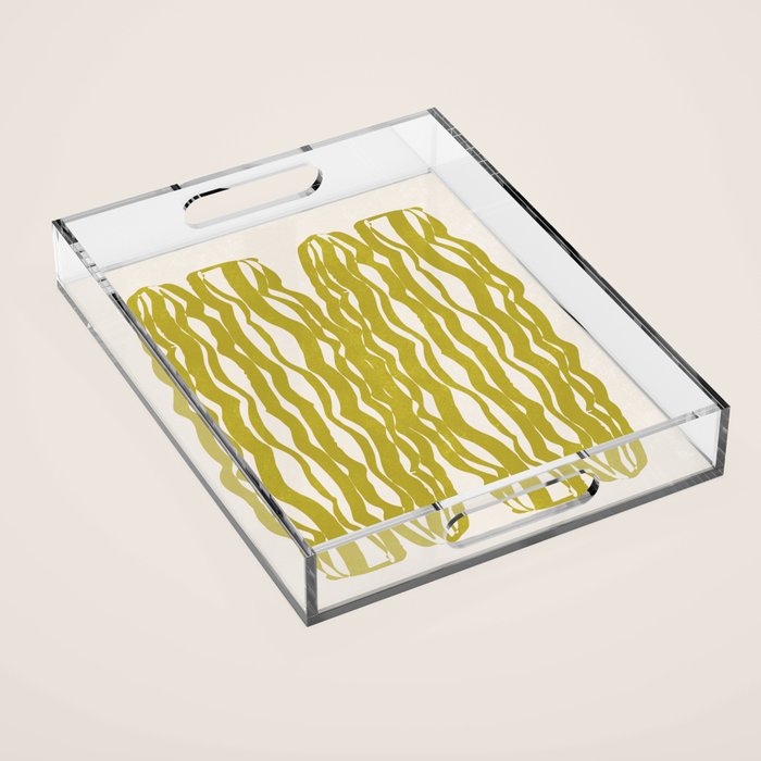 SAGUARO cactus, olive Acrylic Tray Gallery Image 1