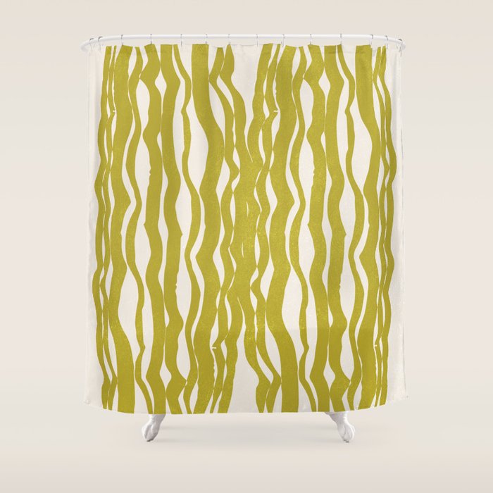 SAGUARO cactus, olive Shower Curtain Gallery Image 1