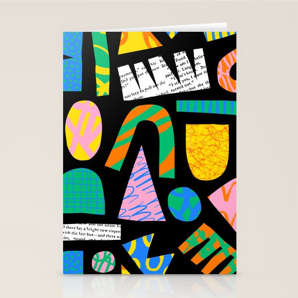 Modern abstract collage art shapes pattern  Stationery Card Gallery Image 2