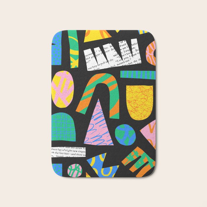 Modern abstract collage art shapes pattern  Bath Mat Gallery Image 1