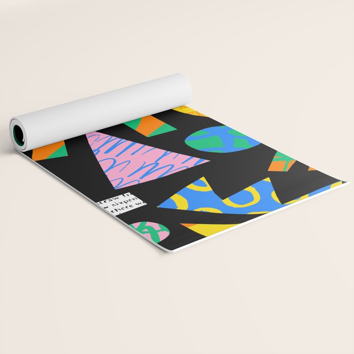 Modern abstract collage art shapes pattern  Yoga Mat Gallery Image 2