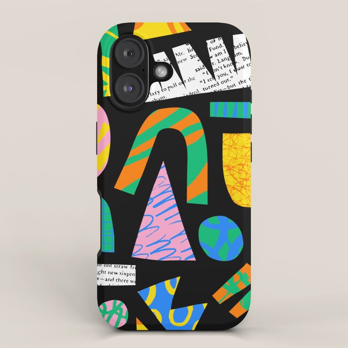 Modern abstract collage art shapes pattern  iPhone Case Gallery Image 1