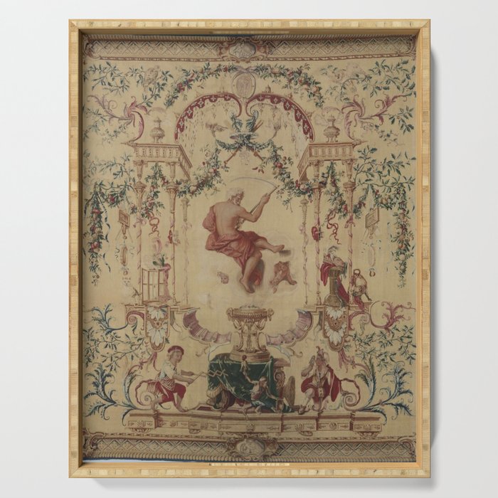 Antique 18th Century 'Saturn' French Tapestry Serving Tray Gallery Image 1