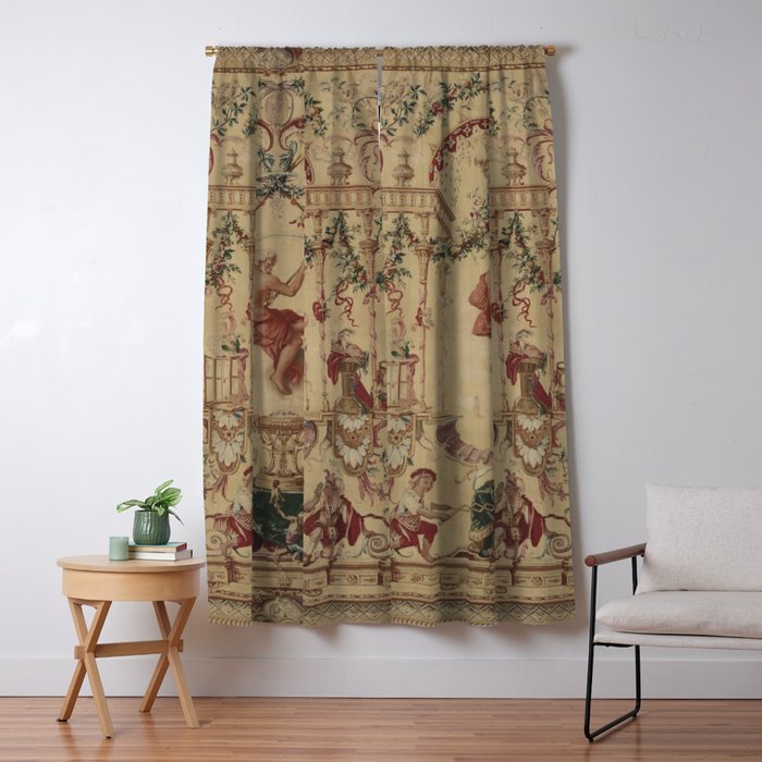 Antique 18th Century 'Saturn' French Tapestry Window Curtain Gallery Image 5