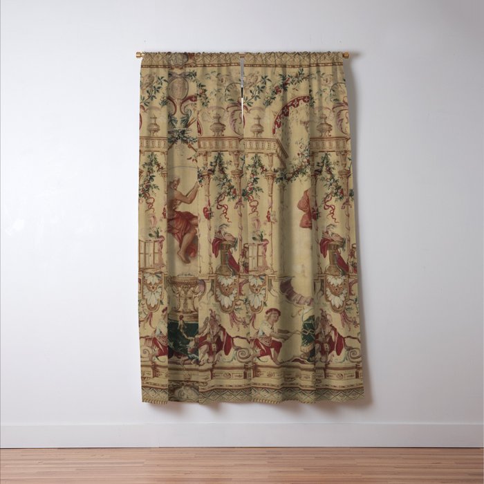 Antique 18th Century 'Saturn' French Tapestry Window Curtain Gallery Image 3