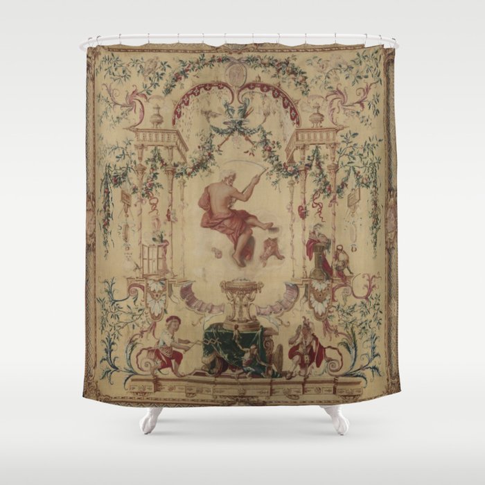 Antique 18th Century 'Saturn' French Tapestry Shower Curtain Gallery Image 1
