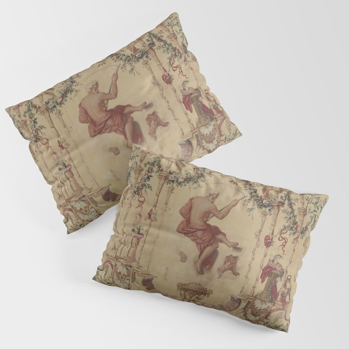 Antique 18th Century 'Saturn' French Tapestry Pillow Sham Gallery Image 1