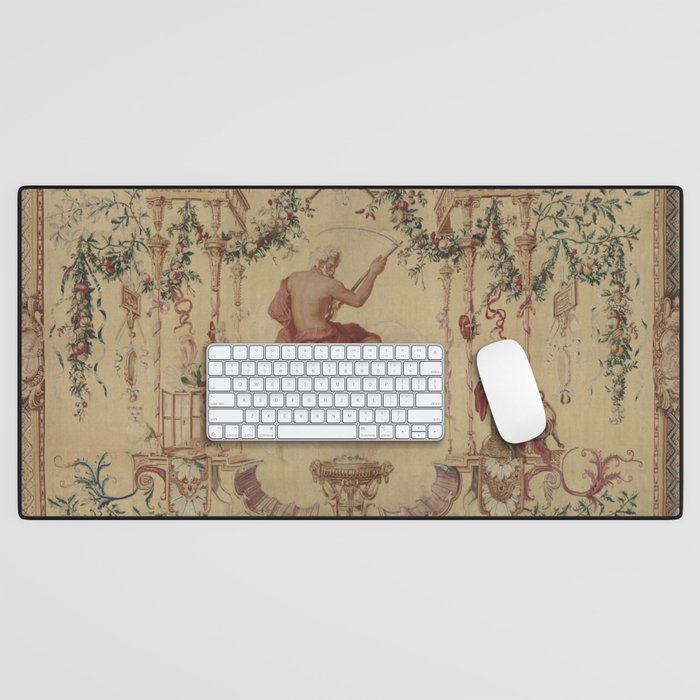 Antique 18th Century 'Saturn' French Tapestry Desk Mat Gallery Image 1