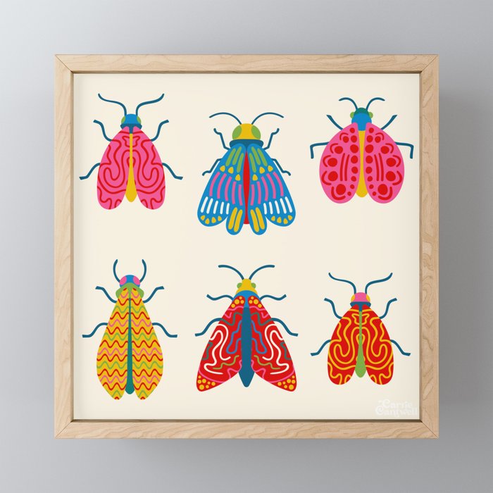 Wonderful Winged Insects - Colorful Retro Bugs Mini Art Print Gallery Image 1