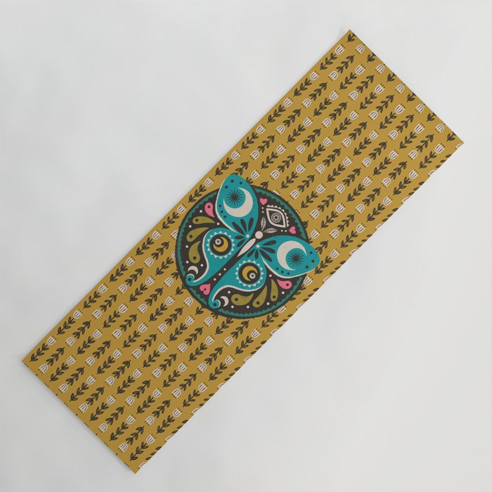 Luna Moth - Gold Yoga Mat Gallery Image 1