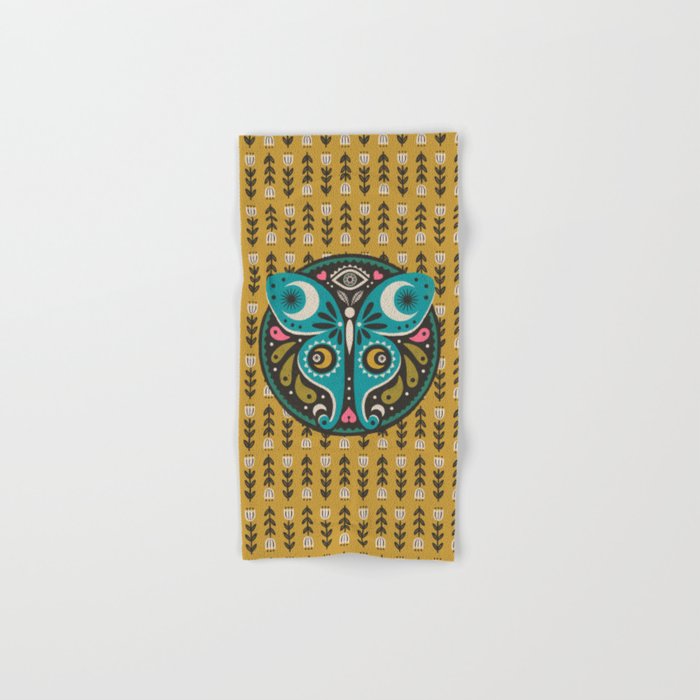 Luna Moth - Gold Bath Towel Gallery Image 1