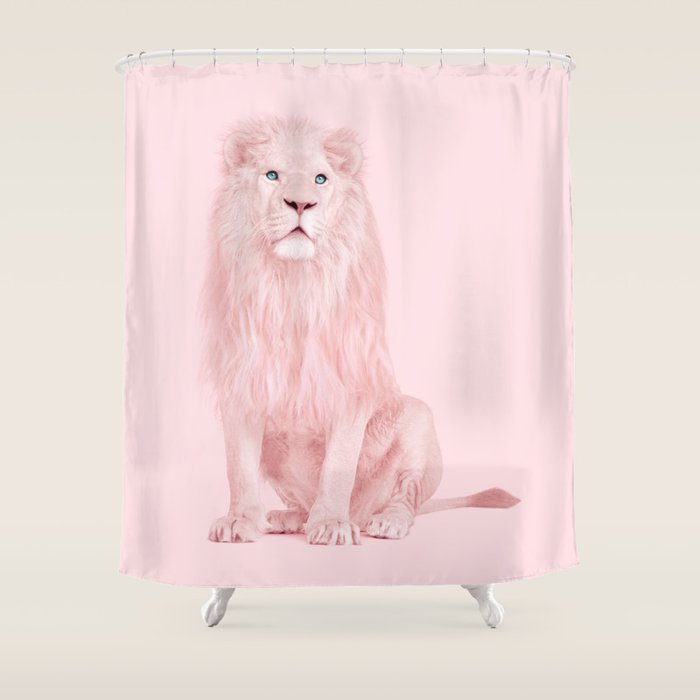 PINK LION Shower Curtain Gallery Image 1