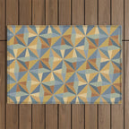 Kaleidoscope Tile Pattern III Warm Earthy Summer Outdoor Rug Gallery Image 1