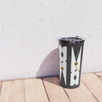 Laundry Clothespins - Gold, Black and White Travel Mug Gallery Image 4