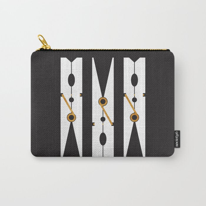 Laundry Clothespins - Gold, Black and White Carry All Pouch Gallery Image 1