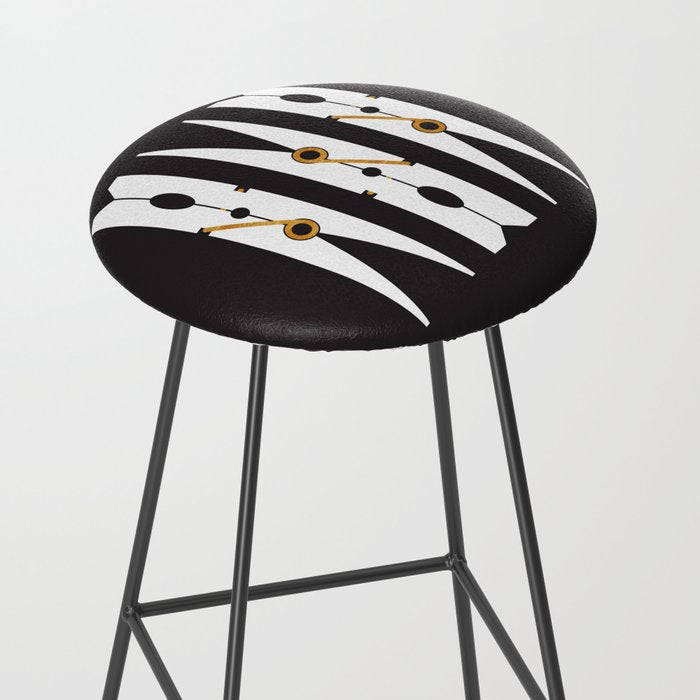 Laundry Clothespins - Gold, Black and White Stool Gallery Image 2