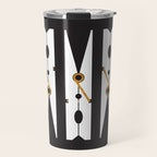 Laundry Clothespins - Gold, Black and White Travel Mug Gallery Image 1