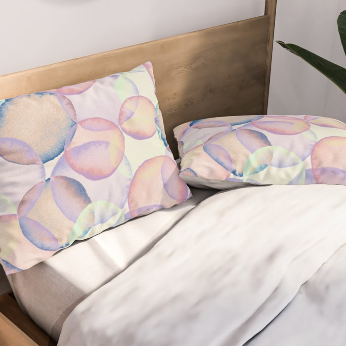 Watercolor circles overlay Pillow Sham Gallery Image 2