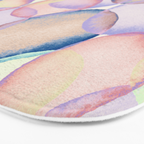 Watercolor circles overlay Bath Mat Gallery Image 3