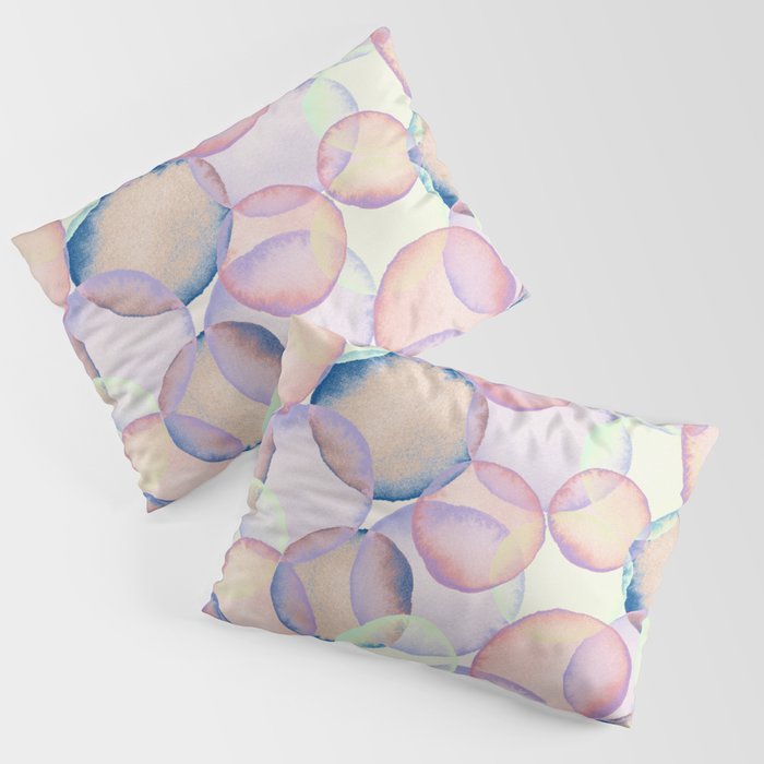 Watercolor circles overlay Pillow Sham Gallery Image 1