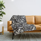All Hallows' Eve - Black Ivory Halloween Throw Blanket Gallery Image 1
