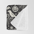 All Hallows' Eve - Black Ivory Halloween Throw Blanket Gallery Image 3