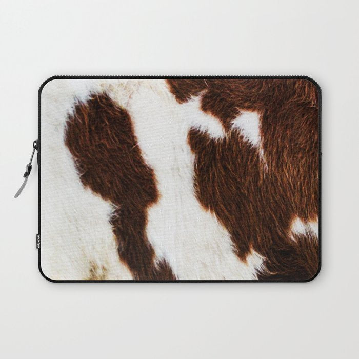Cowhide Brown Spots Laptop Sleeve Gallery Image 1